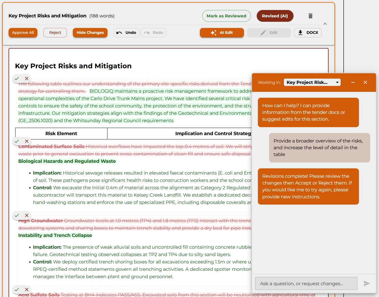 Edit with AI Interface